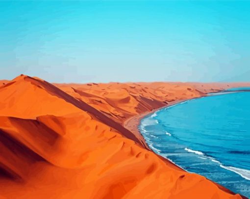 Namibia Desert Seascape paint by number