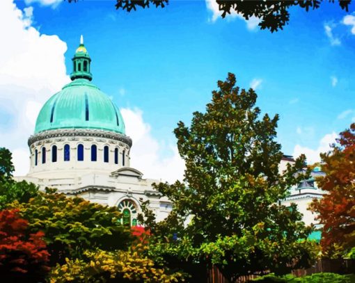 Naval Academy Chapel Annapolis paint by number