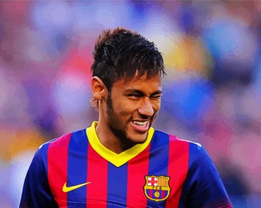 Neymar Barcelona Player paint by number