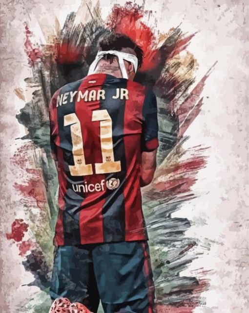 Neymar JR Barcelona Player paint by number