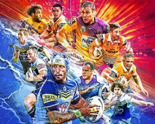 Nrl Players Art paint by numbers