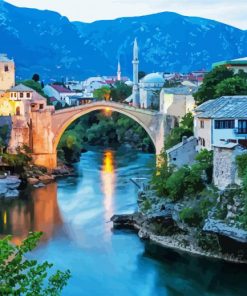 Old Bridge Mostar paint by number