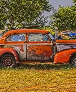 Old Rusted Car paint by number