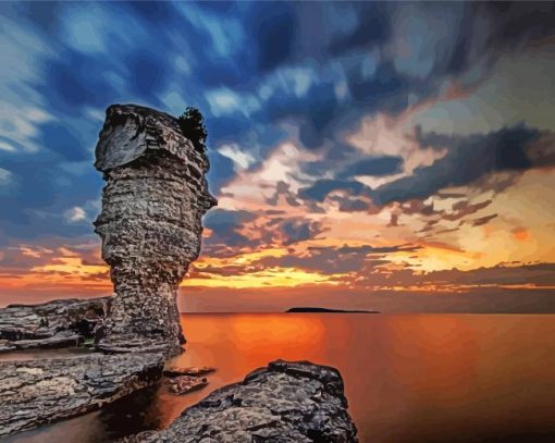 Ontario Flowerpot Island At Sunset paint by number