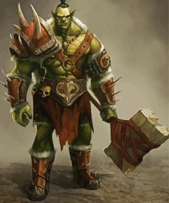 Orc Monster Warrior paint by number