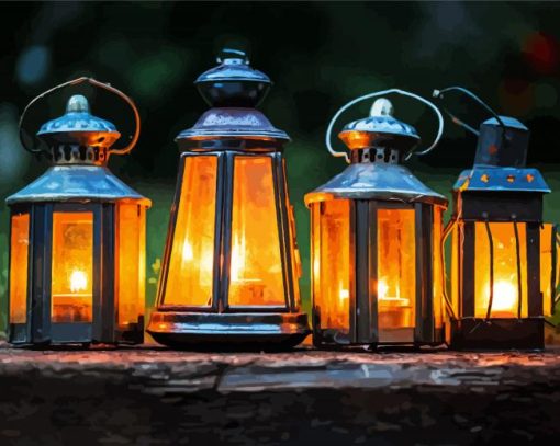 Outdoor Lanterns paint by number