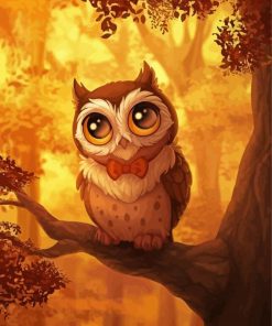 Owl With Bow Tie paint by number