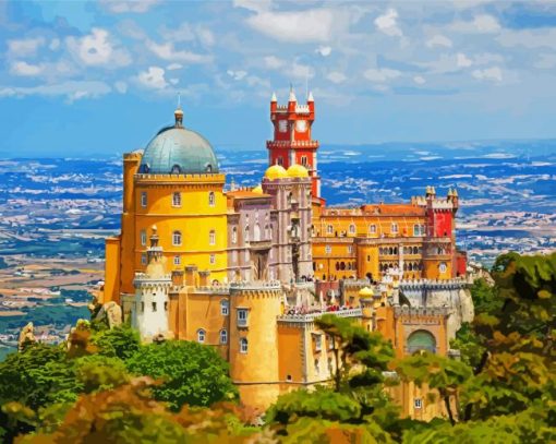 Park And National Palace Of Pena Sintra paint by numbers