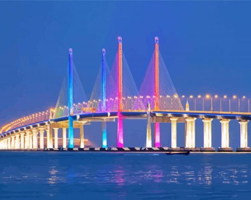 Penang Bridge Malaysia paint by number