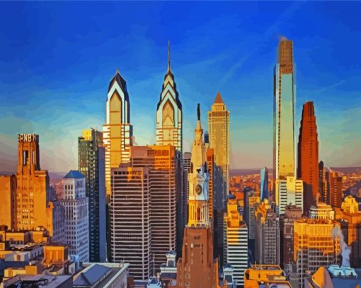 Philadelphia City Buildings paint by number