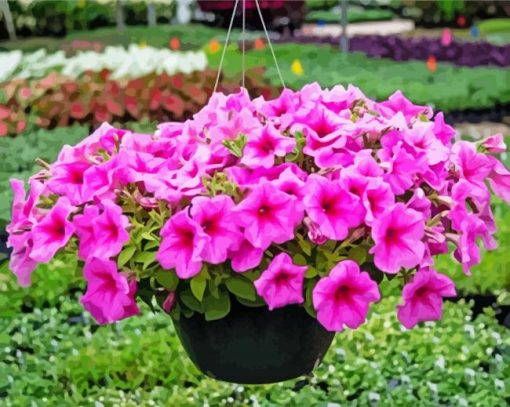 Pink Wave Petunia paint by number