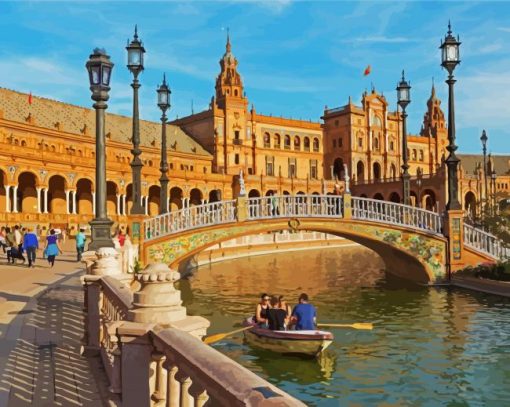 Plaza De Espana Seville paint by number