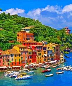 Portofino Harbour paint by number