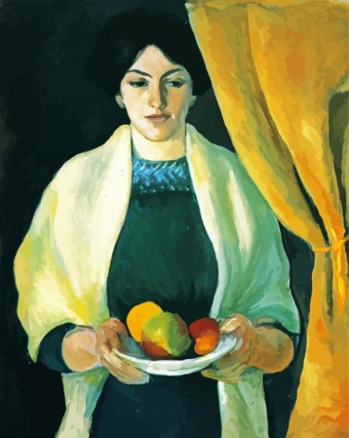 Portrait With Apples Macke Art paint by number