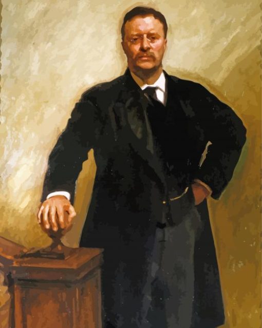 Portrait Of Theodore Roosevelt by John Singer Sargent paint by number