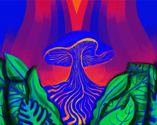 Psychedelic Mushroom paint by numbers