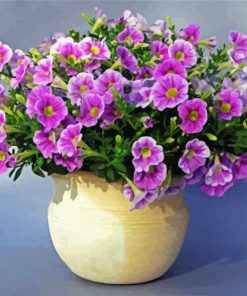 Purple Petunia Vase paint by number