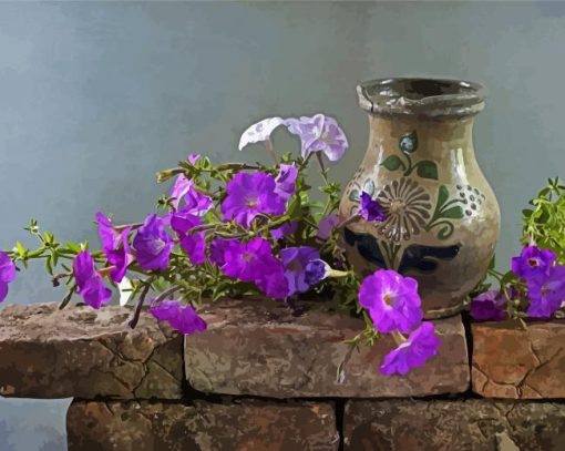 Purple Petunia paint by number