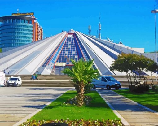 Pyramid Of Tirana paint by number