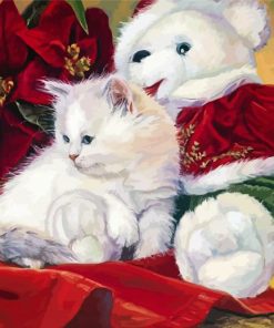 Ragdoll Cat And Teddy Bear paint by number