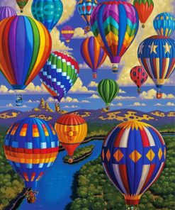 Rainbow Hot Airballoons paint by numbers