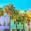 Rainbow Row Houses Charleston paint by number