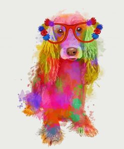 Rainbow Splash Cocker Spaniel paint by number