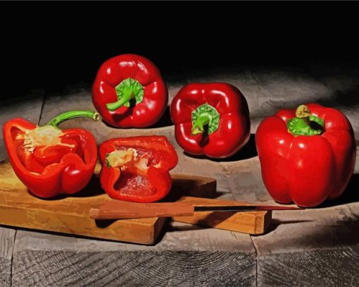 Red Peppers paint by number