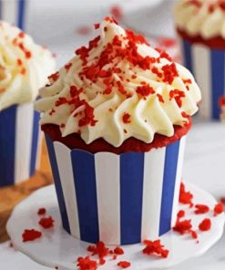 Red Velvet Cupcake paint by number