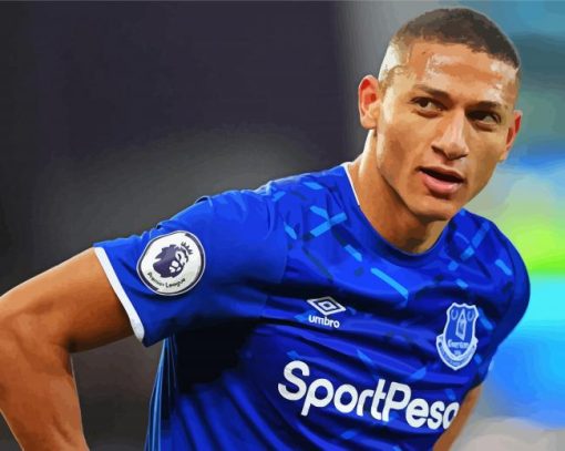 Richarlison De Andrade Everton paint by numbers