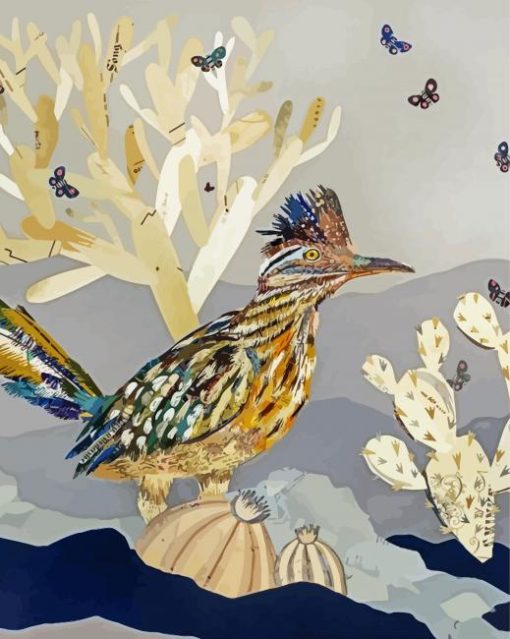 Roadrunner Bird Art paint by numbers