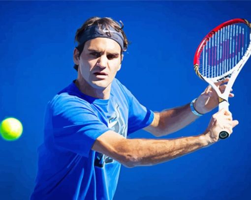 Roger Federer Tennis Player Sport paint by numbers