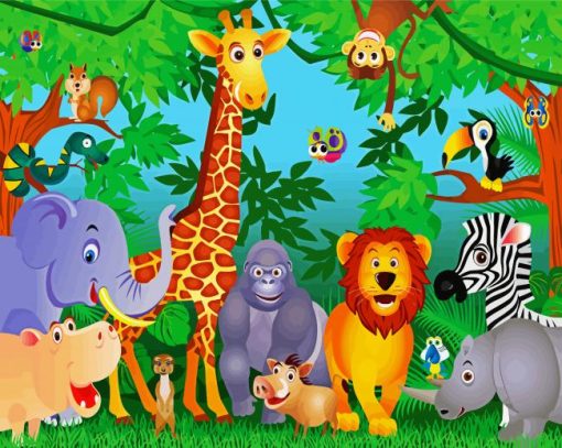 Safari Animals Zoo paint by numbers