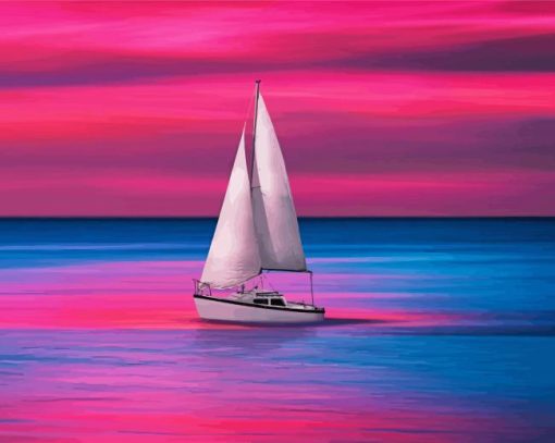 Sailboat At Sunset paint by numbers