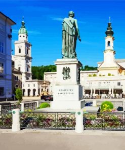 Salzburg Mozart Monument paint by numbers