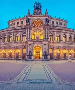 Semperoper Dresden Opera House paint by number