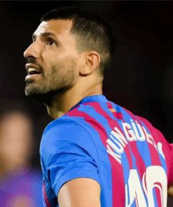 Sergio Aguero FCB Footballer aint by number