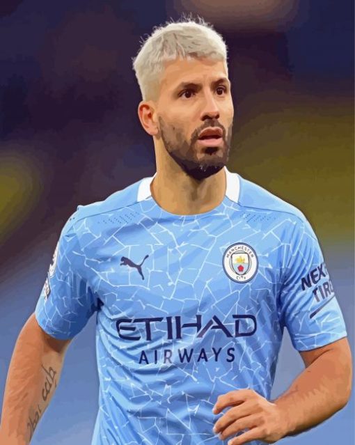 Sergio Aguero Football Sport paint by number