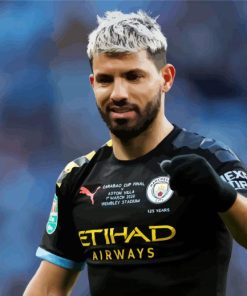 Sergio Aguero Manchester City paint by number