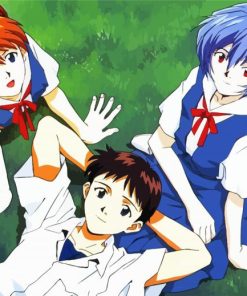 Shinji With Asuka And Rei paint by numbers