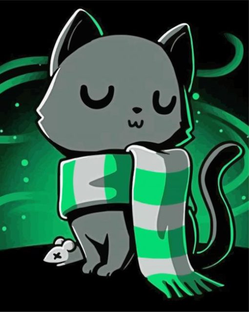 Slytherin kitty paint by number