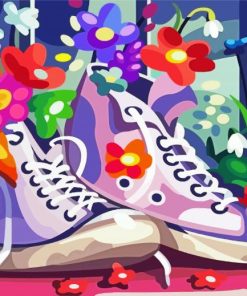 Sneakers And Flowers paint by number