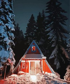 Snow Cottage paint by number