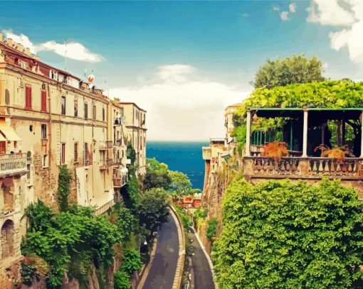 Sorrento Town Italy paint by numbers