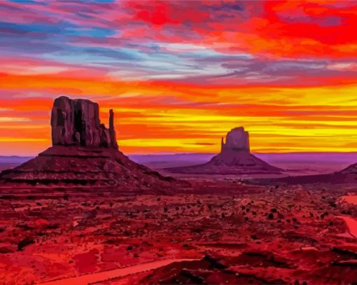 Southwestern At Sunset paint by numbers