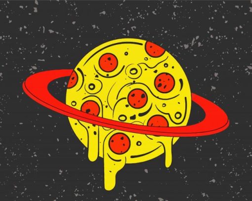 Space Pizza Planet paint by numbers