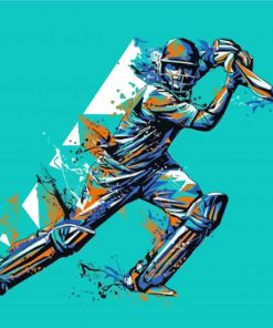 Splash Cricket Player paint by number