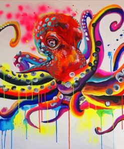 Splatter Colorful Octopus paint by number