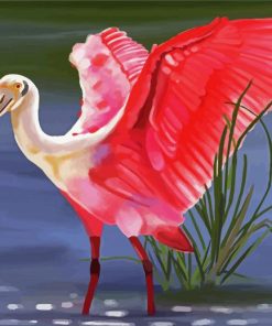 Spoonbill Pink Bird paint by number