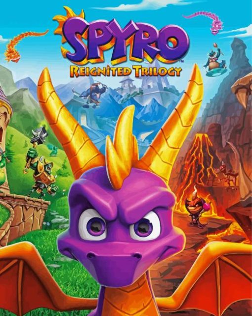 Spyro Video Game paint by number